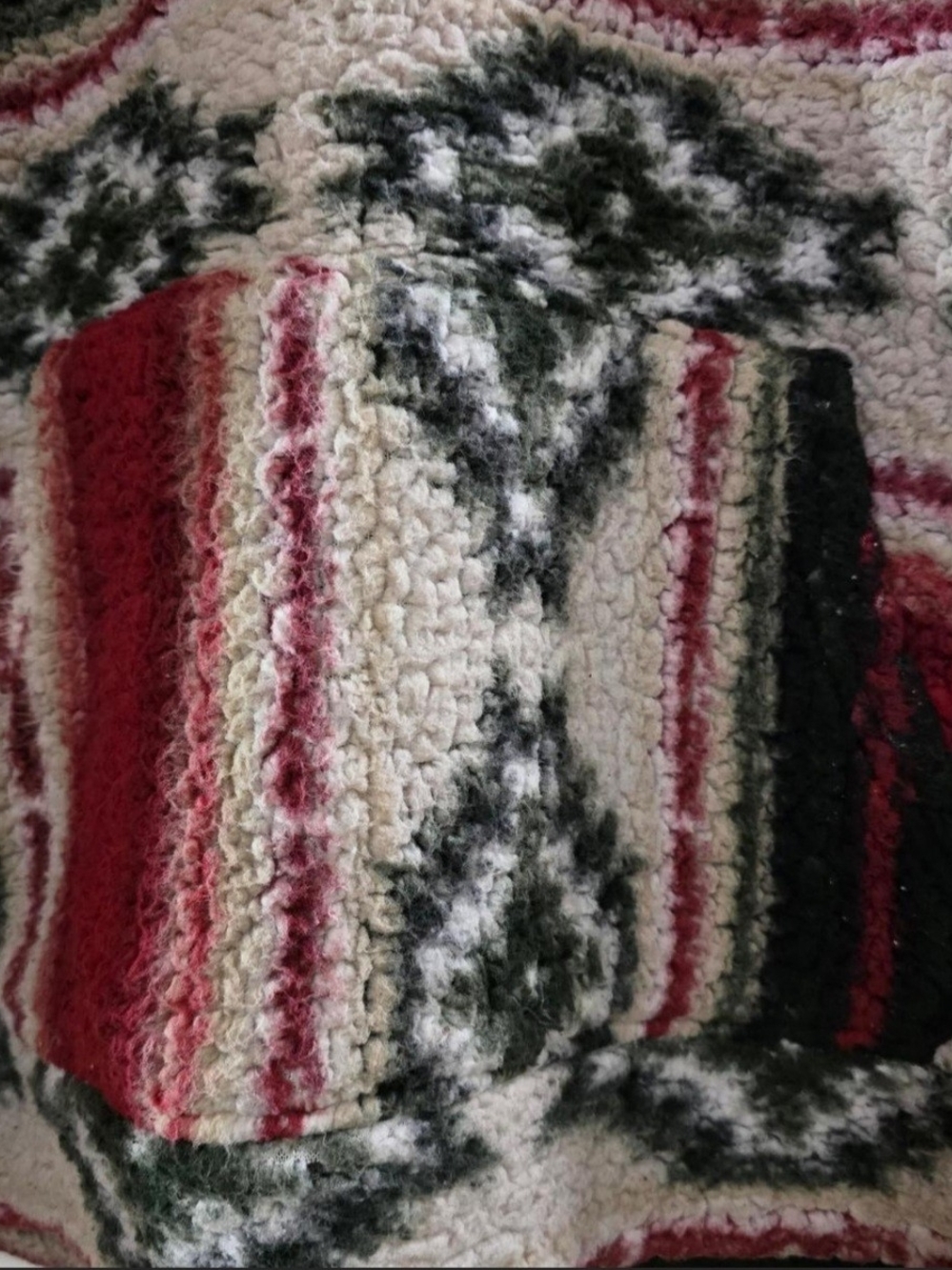 Women’s Cream and Red Patterned Cozy Sweater